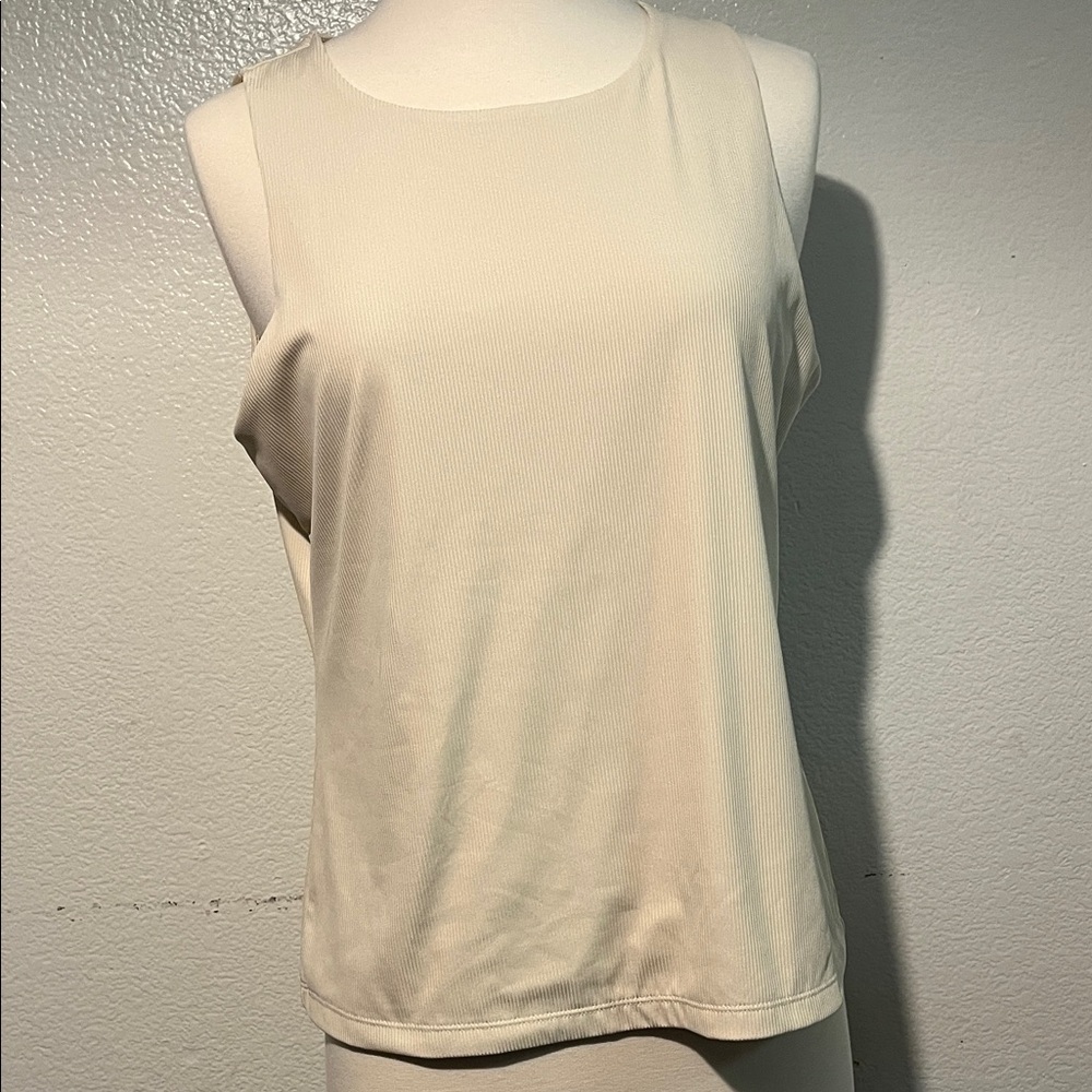 TAHARI Women's Cream Sleeveless Top